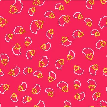 Line Solution to the problem in psychology icon isolated seamless pattern on red Stock Illustration