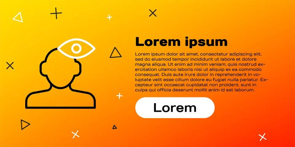 Line Solution to the problem in psychology icon isolated on yellow background Stockillustratie