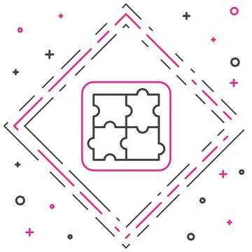 Line Solution to the problem in psychology icon isolated on white backgroun.. Illustrazione stock