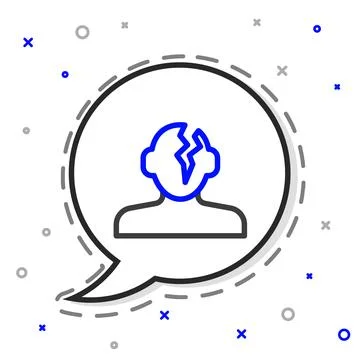 Line Solution to the problem in psychology icon isolated on white backgroun.. Stock Illustration