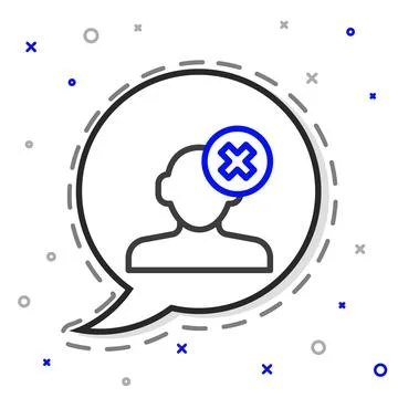 Line Solution to the problem in psychology icon isolated on white backgroun.. Stock Illustration