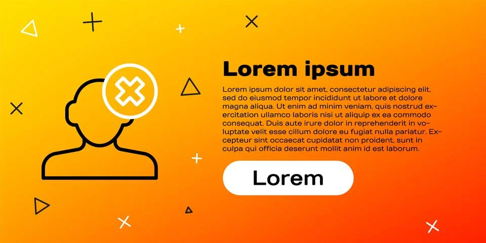 Line Solution to the problem in psychology icon isolated on yellow backgrou.. 스톡 일러스트