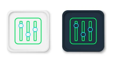 Line Sound mixer controller icon isolated on white background. Dj equipment.. Stock Illustration