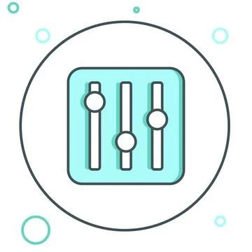 Line Sound mixer controller icon isolated on white background. Dj equipment.. Stock Illustration