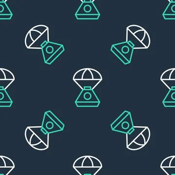 Line Space capsule icon isolated seamless pattern on black background. Vector イラスト素材
