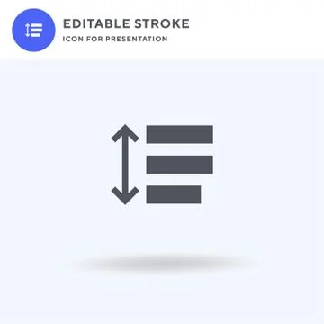 Line Spacing icon vector, filled flat sign, solid pictogram isolated on white Stock Illustration