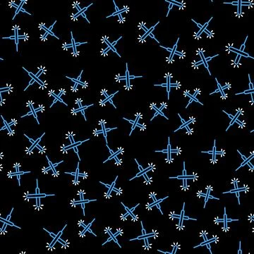 Line Sparkler firework icon isolated seamless pattern on black background Stock Illustration