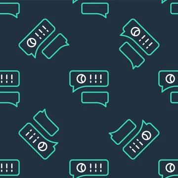 Line Speech bubble chat about baseball game icon isolated seamless pattern on Stock Illustration