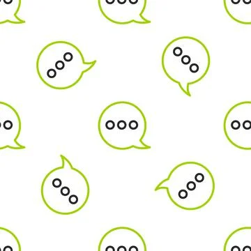 Line Speech bubble chat icon isolated seamless pattern on white background Stock Illustration
