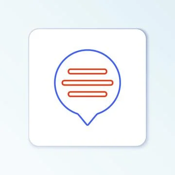 Line Speech bubble chat icon isolated on white background. Message icon Stock Illustration