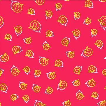Line Speech bubble chat icon isolated seamless pattern on red background 스톡 일러스트