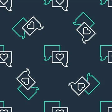 Line Speech bubble chat icon isolated seamless pattern on black background Illustrazione stock