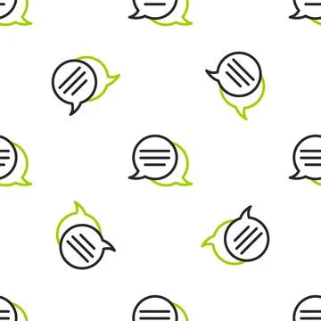 Line Speech bubble chat icon isolated seamless pattern on white background 스톡 일러스트