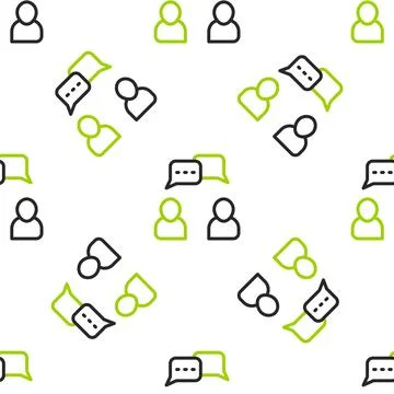 Line Speech bubble chat icon isolated seamless pattern on white background 스톡 일러스트