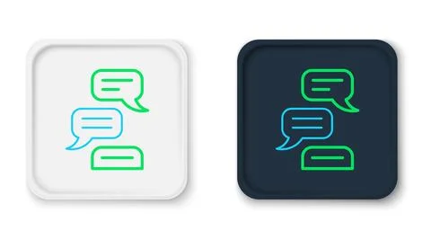 Line Speech bubble chat icon isolated on white background. Message icon. Co.. Stock Illustration