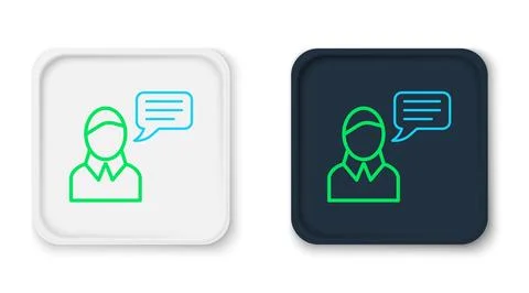 Line Speech bubble chat icon isolated on white background. Message icon. Co.. Stock Illustration