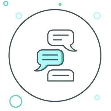 Line Speech bubble chat icon isolated on white background. Message icon. Co.. Stock Illustration