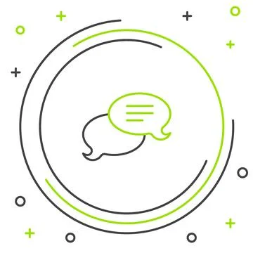 Line Speech bubble chat icon isolated on white background. Message icon. Co.. Stock Illustration