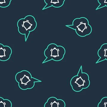 Line Speech bubble with chat notification icon isolated seamless pattern on Stock Illustration