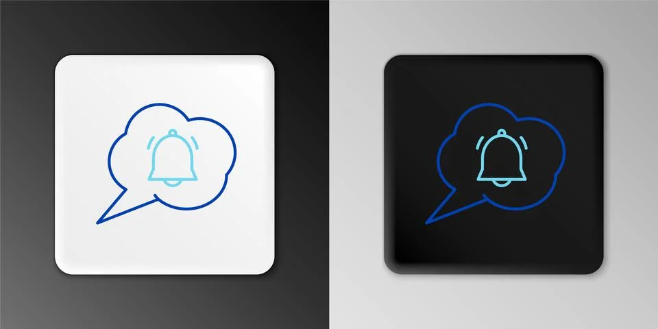 Line Speech bubble with chat notification icon isolated on grey background. New Stock Illustration