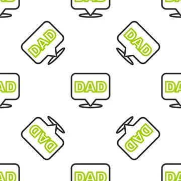 Line Speech bubble dad icon isolated seamless pattern on white background. Happy Stock Illustration