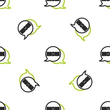 Line Speech bubble mom icon isolated seamless pattern on white background. Happy 스톡 일러스트