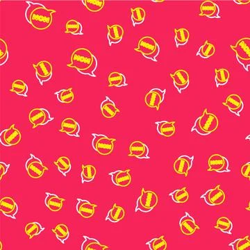 Line Speech bubble mom icon isolated seamless pattern on red background. Ha.. Stock Illustration