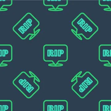 Line Speech bubble rip death icon isolated seamless pattern on blue background Stock Illustration