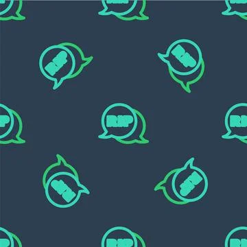 Line Speech bubble rip death icon isolated seamless pattern on blue background Illustrazione stock
