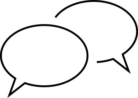 Line Speech Bubble. Talk bubble. Speak bubble text, chatting box, Empty mes.. Stock Illustration