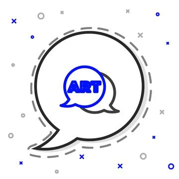 Line Speech bubble with text art icon isolated on white background. Message icon Stock Illustration