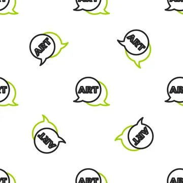 Line Speech bubble with text art icon isolated seamless pattern on white Illustrazione stock