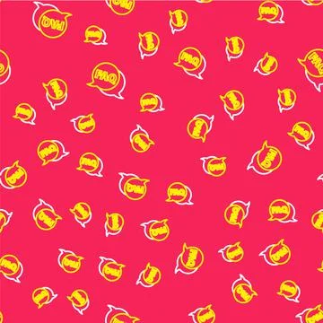 Line Speech bubble with text FAQ information icon isolated seamless pattern on Stock Illustration