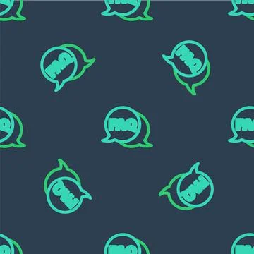 Line Speech bubble with text FAQ information icon isolated seamless pattern on Stock Illustration