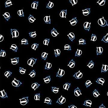 Line Speech bubble with text Farm icon isolated seamless pattern on black Stock Illustration