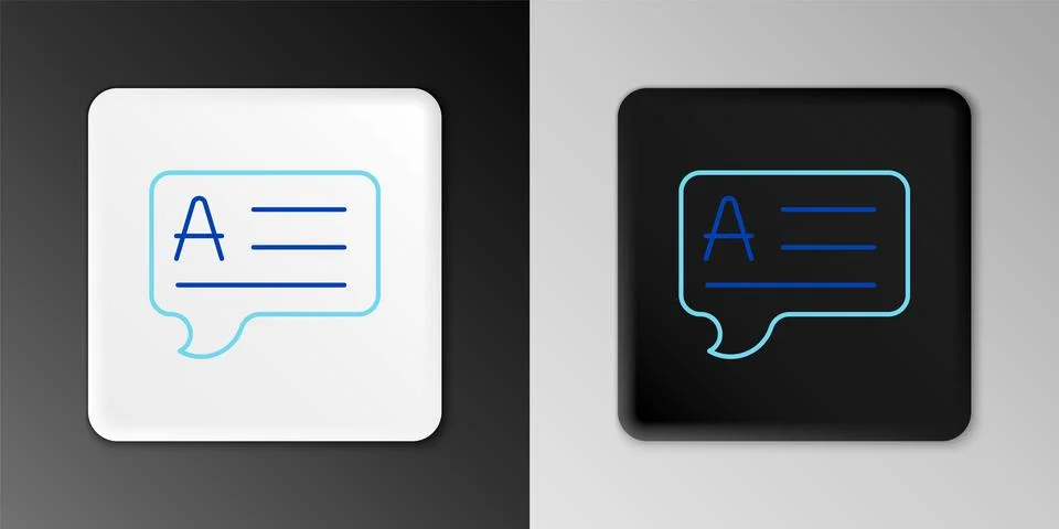 Line Speech bubbles with Answer icon isolated on grey background. FAQ sign. Chat Illustrazione stock