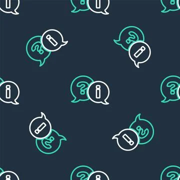 Line Speech bubbles with Question and Exclamation icon isolated seamless pattern 스톡 일러스트