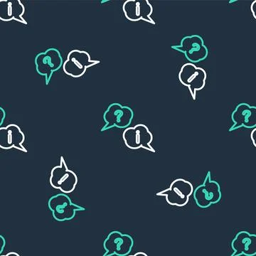 Line Speech bubbles with Question and Exclamation icon isolated seamless pattern Illustrazione stock