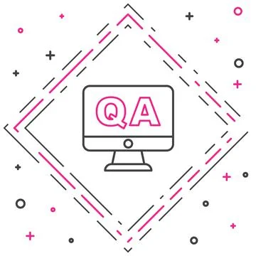 Line Speech bubbles with Question and Answer icon isolated on white background Stock Illustration