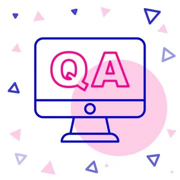 Line Speech bubbles with Question and Answer icon isolated on white background Stock Illustration