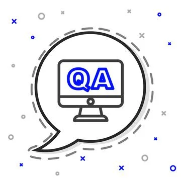 Line Speech bubbles with Question and Answer icon isolated on white background Stock Illustration