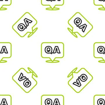 Line Speech bubbles with Question and Answer icon isolated seamless pattern on 스톡 일러스트