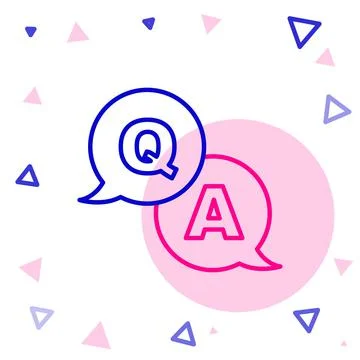 Line Speech bubbles with Question and Answer icon isolated on white background Stock Illustration