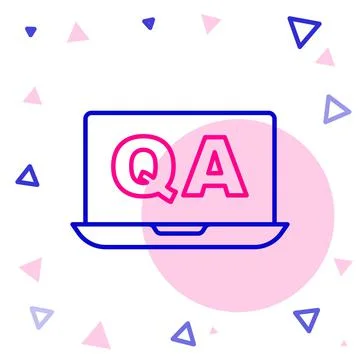 Line Speech bubbles with Question and Answer icon isolated on white background Stock Illustration