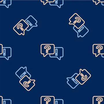 Line Speech bubbles with Question and Answer icon isolated seamless pattern on Illustrazione stock