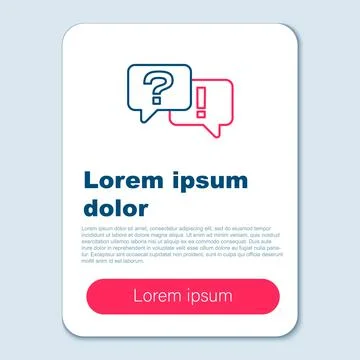 Line Speech bubbles with Question and Answer icon isolated on grey background. Q Stock Illustration