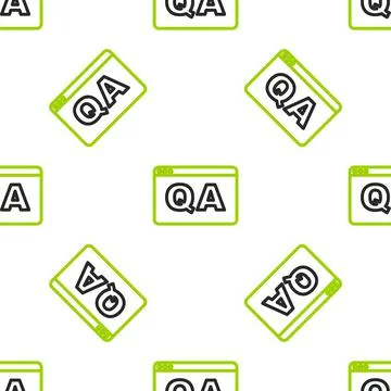 Line Speech bubbles with Question and Answer icon isolated seamless pattern on Stock Illustration