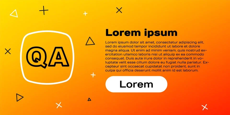 Line Speech bubbles with Question and Answer icon isolated on yellow background Stock Illustration