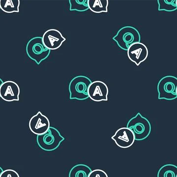 Line Speech bubbles with Question and Answer icon isolated seamless pattern on Stock Illustration