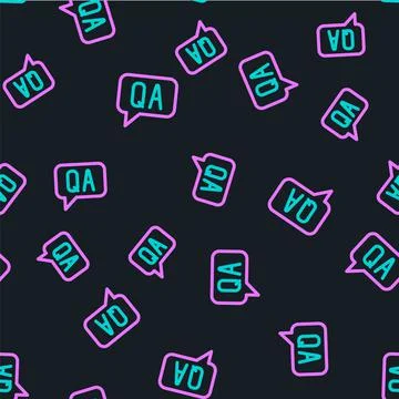 Line Speech bubbles with Question and Answer icon isolated seamless pattern on Stock Illustration